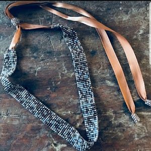 *FREE w/ purchase*-Beaded Choker With Satin Ribbon